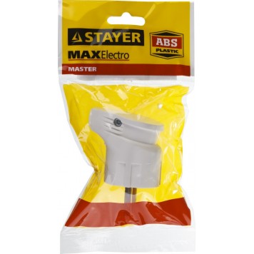 55161-W | Вилка электрическая, 16А/220В, угловая, с заземлением, белая, STAYER MAXELECTRO-2