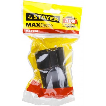 55180-B | Розетка электрическая, 16А/220В, с заземлением, черная, STAYER MAXELECTRO-2