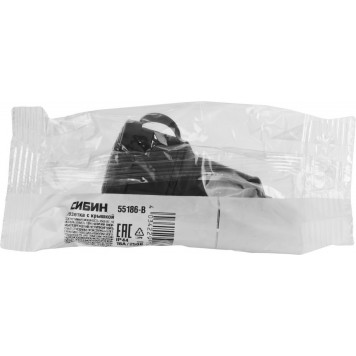 55186-B | Розетка электрическая ударопрочная, с заземлением, 16А/220В, IP44, черная, СИБИН-2