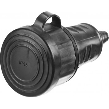 55186-B | Розетка электрическая ударопрочная, с заземлением, 16А/220В, IP44, черная, СИБИН-3