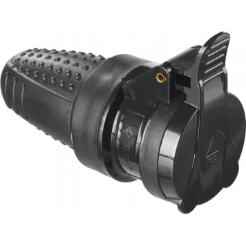 55187-B | Розетка электрическая обрезиненная, 16А/250В, IP44, черная, ЗУБР ПРОФЕССИОНАЛ-4