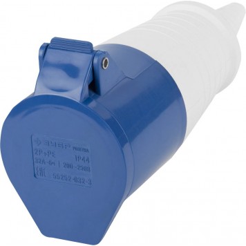 55252-032-3 | Розетка переносная, 32A, 250B, 6ч, ЗУБР МАСТЕР-0