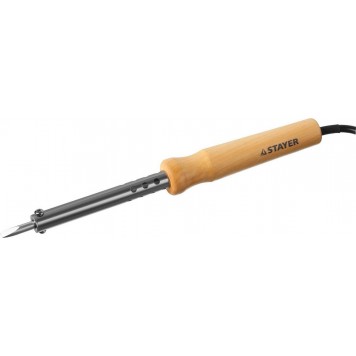 55310-80 | Паяльник с деревянной рукояткой и долговечным жалом, 80 Вт, клин, STAYER MASTER-0