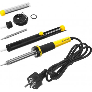 55313-60-H6 | Набор для паяльных работ PROTerm, паяльник 55300 + подставка + припой + жало сменное + шприц + насадка на жало, 60 Вт, STAYER PROFI-0