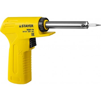 55315-70-H4 | Набор для паяльных работ PROTerm, паяльник 55307 + подставка + припой + шприц, 60 Вт, STAYER PROFI-4