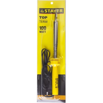 55330-100 | Паяльник с пластмассовой рукояткой и долговечным жалом, 100 Вт, клин, STAYER STANDARD-1