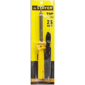 55330-25 | Паяльник с пластмассовой рукояткой и долговечным жалом, 25 Вт, конус, STAYER STANDARD-1