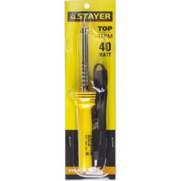 55330-40 | Паяльник с пластмассовой рукояткой и долговечным жалом, 40 Вт, конус, STAYER STANDARD-1