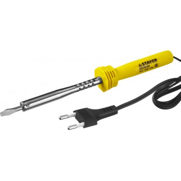 55330-60 | Паяльник с пластмассовой рукояткой и долговечным жалом, 60 Вт, клин, STAYER STANDARD-0