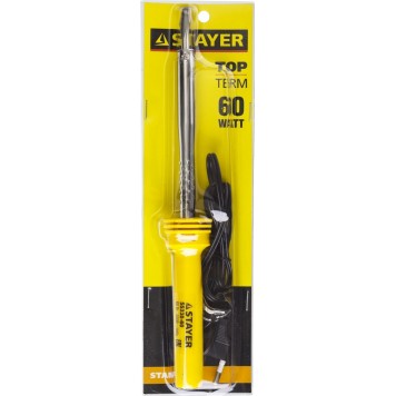 55330-60 | Паяльник с пластмассовой рукояткой и долговечным жалом, 60 Вт, клин, STAYER STANDARD-1