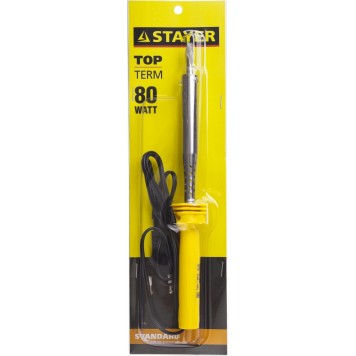 55330-80 | Паяльник с пластмассовой рукояткой и долговечным жалом, 80 Вт, клин, STAYER STANDARD-1