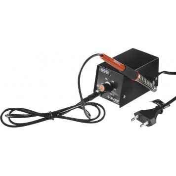 55331 | Мини-паяльная станция диапазон 100-450°C, подставка под паяльник, 2-х компонентная рукоятка, 8Вт, ЗУБР МАСТЕР-4