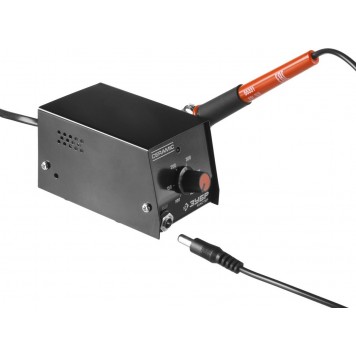 55331 | Мини-паяльная станция диапазон 100-450°C, подставка под паяльник, 2-х компонентная рукоятка, 8Вт, ЗУБР МАСТЕР-5