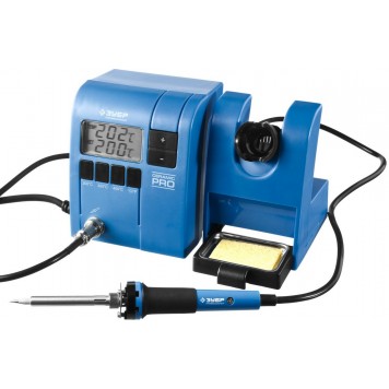 55335 | Паяльная станция цифровая с ЖК дисплеем, керамический нагреватель, диапазон 150-450°C, 48Вт, ЗУБР ПРОФЕССИОНАЛ-4