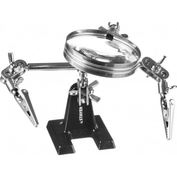 55339 | Штатив для фиксации электронной платы, c увеличительной линзой, STAYER MASTER-0