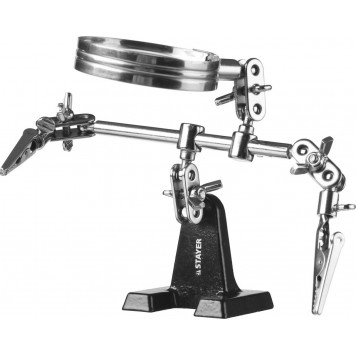 55339 | Штатив для фиксации электронной платы, c увеличительной линзой, STAYER MASTER-4