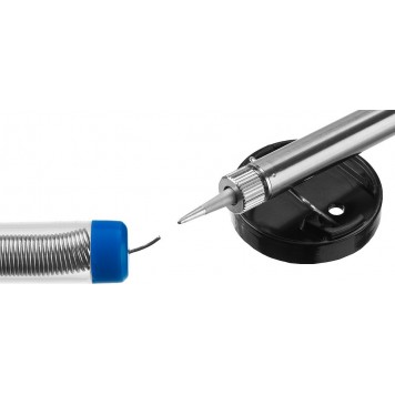 55402-40_z01 | Паяльник с двухкомпонентной рукояткой и защитным колпачком в наборе с припоем и подставкой, 40Вт, конус, ЗУБР ПРОФЕССИОНАЛ-3