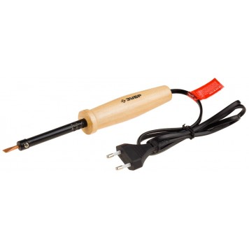55405-25_z01 | Электропаяльник с деревянной рукояткой и долговечным жалом, форма клин, 25Вт, ЗУБР МАСТЕР-0