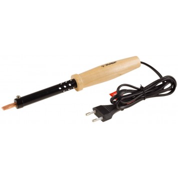 55405-80_z01 | Электропаяльник с деревянной рукояткой и долговечным жалом, форма клин, 80Вт, ЗУБР МАСТЕР-0