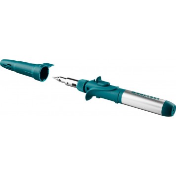 55503-H10 | Набор: Паяльник газовый, 3в1, пьезоподжиг, 5 насадок, припой, защитный колпачок, чистка жал, 1300С, KRAFTOOL PRO-6