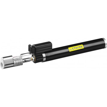 55505-H6 | Газовая горелка, 2в1, пьезоподжиг, регулировка пламени, 4 насадки, 1200С, STAYER PROFESSIONAL-4