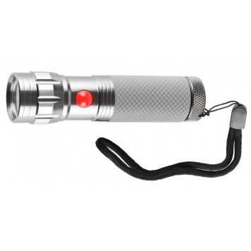 56211-S | Фонарь ручной, алюминиевый двукомпонентный корпус, 9 светодиодов, 3ААА, металлик, ЗУБР МАСТЕР-0