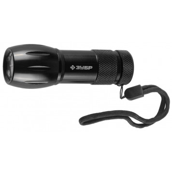 56213-BK | Фонарь ручной, алюминиевый корпус, 9 светодиодов, 3ААА, черный, ЗУБР МАСТЕР-0
