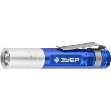 56217 | Фонарь ручной, алюминиевый корпус, 1 сверхъяркий светодиод, с клипсой, черный, 1ААА, ЗУБР ЭКСПЕРТ-0