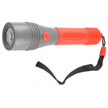 56230 | Фонарь ручной, пластмассовый, двукомпонентная ручка, 1 светодиод, 2АА, ЗУБР МАСТЕР-0