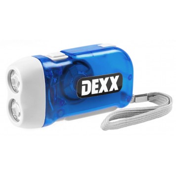 56700 | Динамо-фонарь ручной ЖУК в пластмассовом корпусе, 2 светодиода, DEXX-0