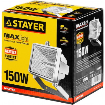 57101-W | Прожектор 150 Вт галогенный, белый, STAYER MAXLIGHT-2