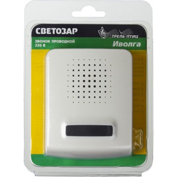 58051 | Звонок электрический, трель птиц, 220В, СВЕТОЗАР ИВОЛГА-2