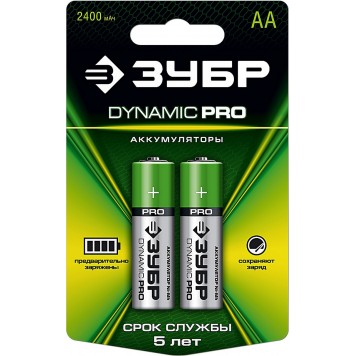 59275-2C_z01 | Аккумулятор Ni-Mh, АА, 2шт на карточке, ЗУБР DYNAMIC PRO"-0