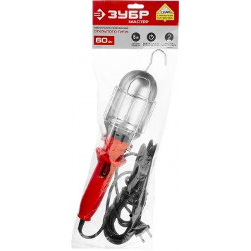 61802_z01 | Светильник переносной с выключателем, 5м, 60 Вт/220В, ЗУБР-1