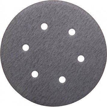 907-44113-180-05 | Круг шлифовальный "Универсальный водостойкий с покрытием стеарата цинка" на липучке, 6 отв., P180, 150мм, 5шт, URAGAN-0