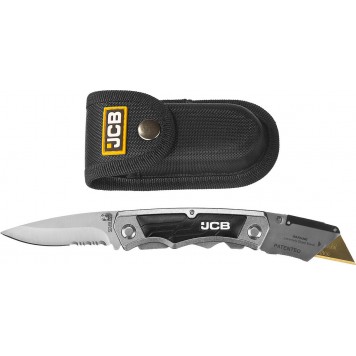 JLC003 | Нож складной многофункц, трапец лезвие, тип "А24", перочин лезвие с серрейтор заточкой, мет корпус, чехол, 5 лезвий, JCB-0