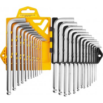 JWR005 | Набор: Ключи имбусовые, длинные с шариком, сатинированное покрытие, Cr-V сталь, 25 предм, JCB-0