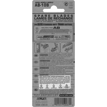 OL-AB-10B | Лезвие сегментированное, 9х80х0,38мм, 10шт, OLFA-5