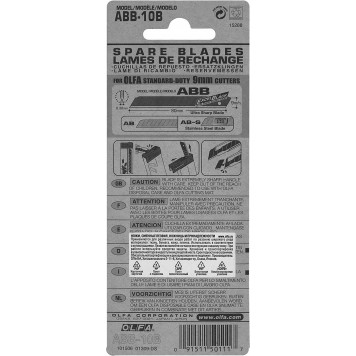 OL-ABB-10B | Лезвие сегментированные BLACK MAX, 9х80х0,38мм, 13 сегментов, 10шт, OLFA-5