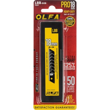OL-LBB-50B | Лезвие BLACK MAX сегментированное, 8 сегментов, 18х100х0,5мм, 50шт, OLFA-4