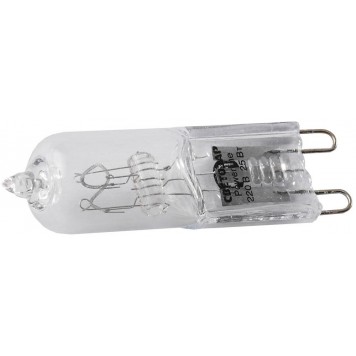 SV-44892-T | Лампа галогенная капсульная, прозрачное стекло, цоколь G9, диаметр 13мм, 25Вт, 220В, СВЕТОЗАР-0