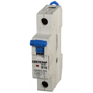 SV-49051-20-B | Выключатель автоматический 1-полюсный, 20 A, "B", откл. сп. 6 кА, 230 / 400 В, СВЕТОЗАР-0