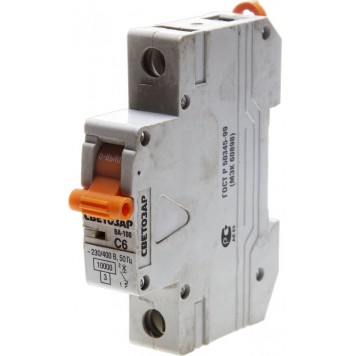 SV-49071-06-C | Выключатель автоматический 1-полюсный, 6 A, "C", откл. сп. 10 кА, 230 / 400 В, СВЕТОЗАР-0