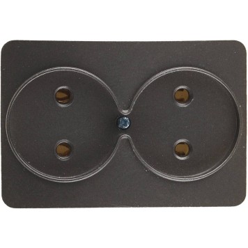 SV-54102-DM | Розетка без заземления, двойная, без вставки и рамки, цвет темно-серый металлик, 16А/~250В, СВЕТОЗАР ГАММА-0
