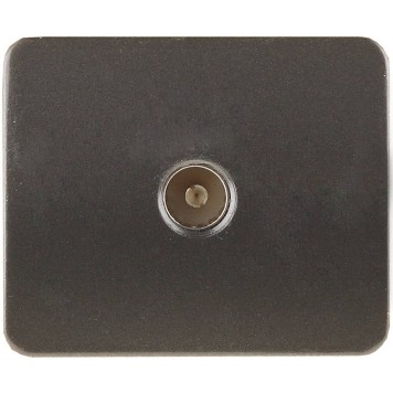 SV-54115-DM | Розетка телевизионная, без вставки и рамки, цвет темно-серый металлик, СВЕТОЗАР ГАММА-0