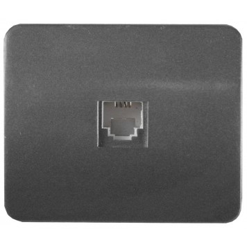 SV-54117-DM | Розетка телефонная, одинарная, без вставки и рамки, цвет темно-серый металлик, СВЕТОЗАР ГАММА-0