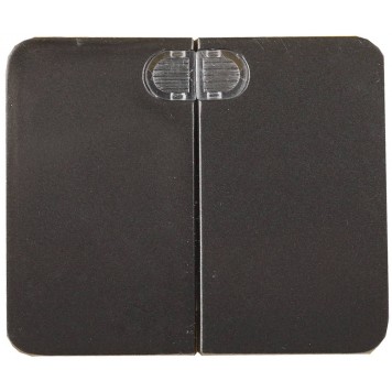 SV-54135-DM | Выключатель с подсветкой, двухклавишный, без вставки и рамки, цвет темно-серый металлик, 10A/~250B, СВЕТОЗАР ГАММА-0