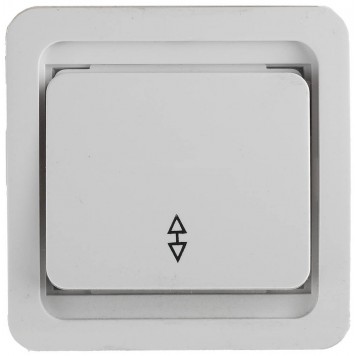 SV-54137-W | Выключатель проходной одноклавишный, без подсветки, цвет белый, 10А/~250В, СВЕТОЗАР ГАММА-0