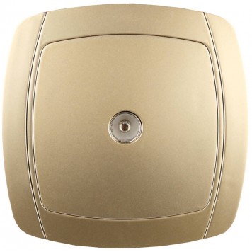 SV-54215-GM | Розетка телевизионная одинарная в сборе, цвет золотой металлик, СВЕТОЗАР АКЦЕНТ-0
