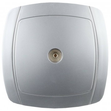 SV-54215-SM | Розетка телевизионная одинарная в сборе, цвет серебристый металлик, СВЕТОЗАР АКЦЕНТ-0